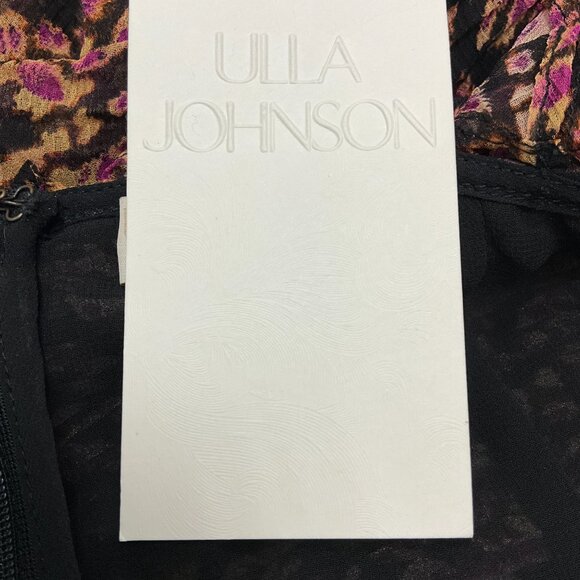 Ulla Johnson Purple / Tan Printed Silk Midi Dress - Picture 5 of 6